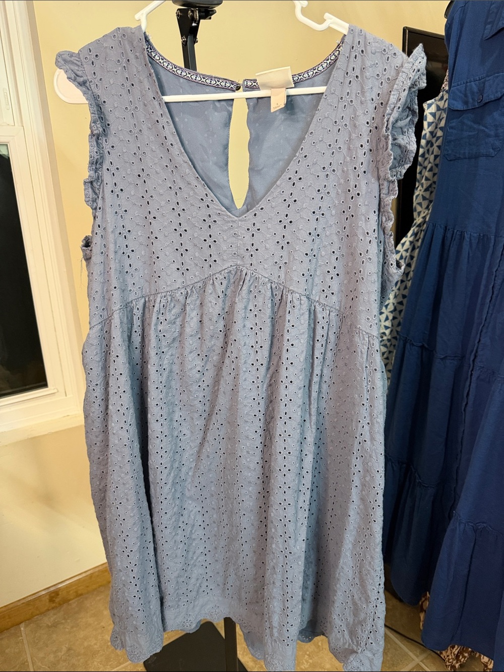 Knox Rose Light Blue Eyelet V‑Neck Mini Dress2198